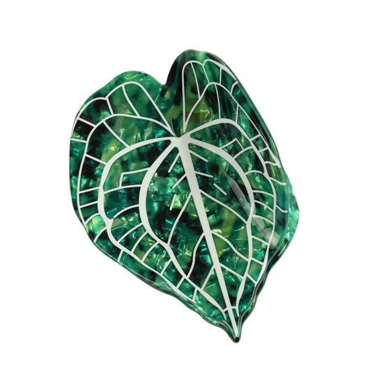 

Hair Clip Imitation Leaf Shape Acetic Acid Back Head Hair Claw Anti-slip Teeth Lightweight Colorfast Large Shark Hair Clamp Hair Accessories 8