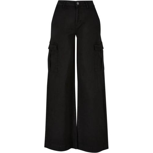 Urban Classics Womens/Ladies Twill High Waist Wide Leg Cargo Trousers