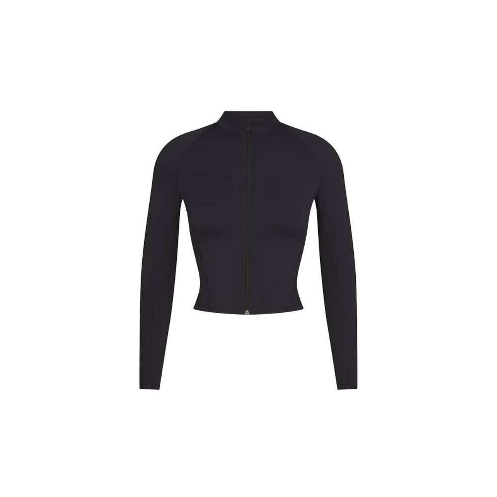 Nike X SKIMS Women's Matte Mock Neck Full Zip Jacket Obsidian