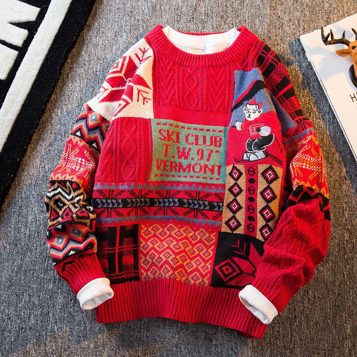 

HPCP Men s Heavyweight Knit Sweater - Trendy, Loose, High-End Winter Wear for Couples Extra Large