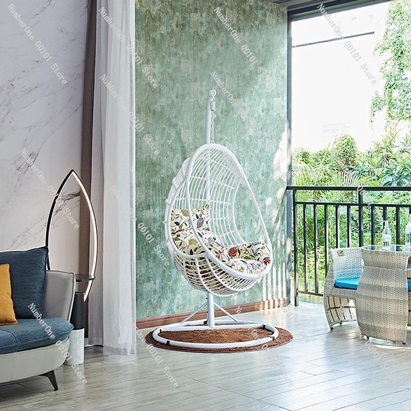 Outdoor Hanging Rattan Swing Chair,Indoor and Outdoor Cradle Basket,Comfortable Hanging Chair for Balcony,Stylish