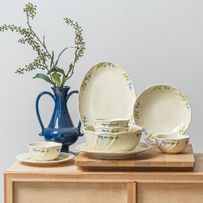 Sean, French Western Food Plate Vegetable Plate Soup Plate Lace Ceramic Bowl Plate Tableware Rice Bowl Plate Deep Plate Soup Bowl
