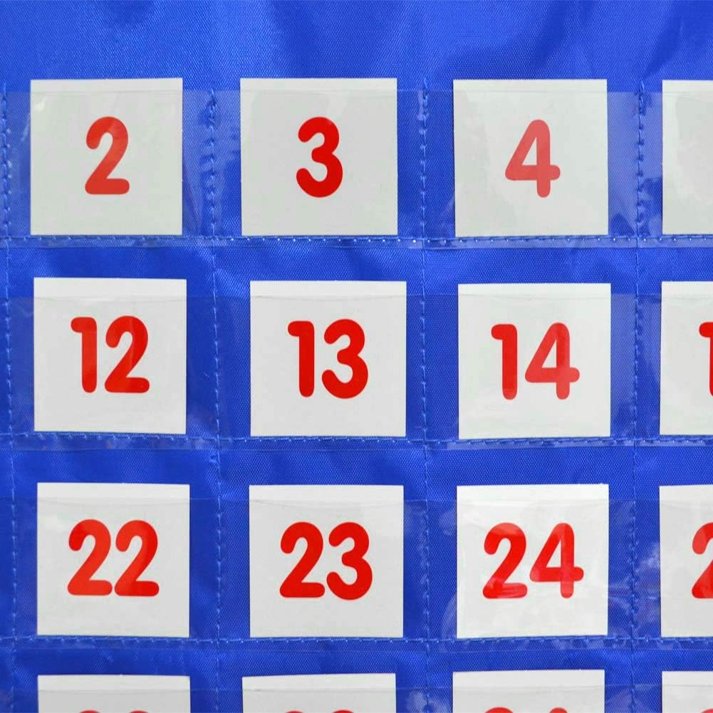 Godery Hundred Number Wall Chart, Numbers 1-120 Board Pocket Chart for Classroom Counting and Organizer, 120 Pockets