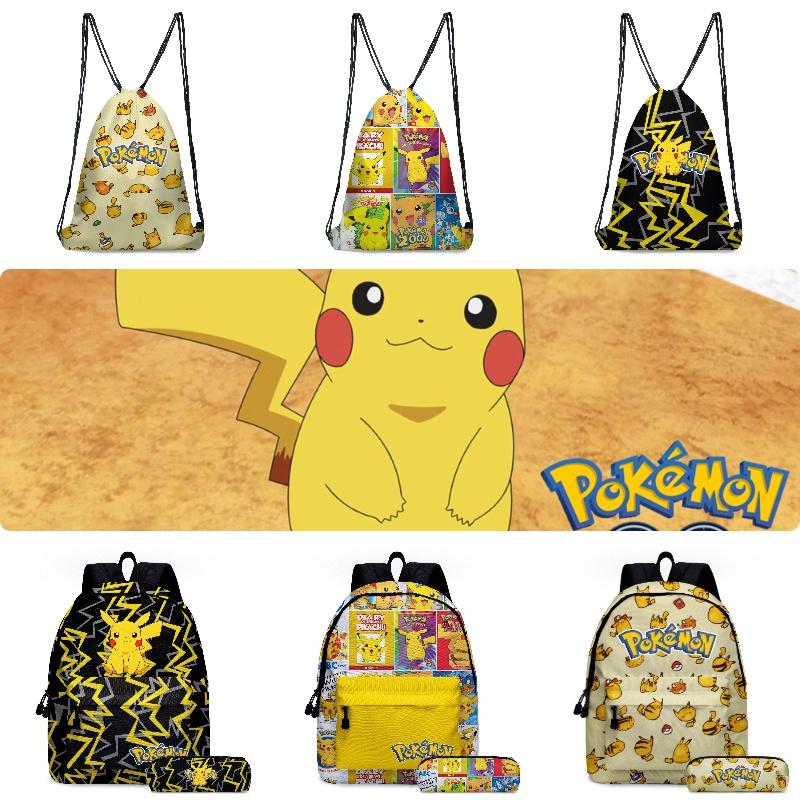 Süße Cartoon Pikachu Kordelzugtasche Trendiger Polyester Rucksack Für Sport In Mehreren Farben Erhältlich