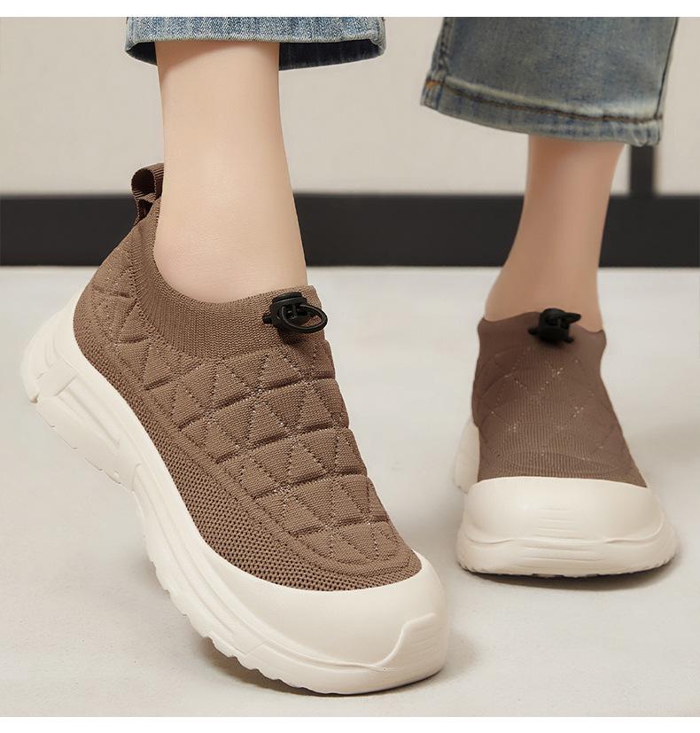 Women's 2025 Summer Fly-knit Sock Slip-On Platform Loafers