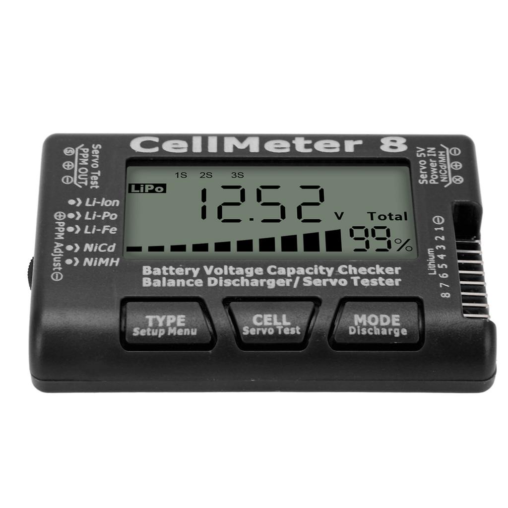 Digital Battery Capacity Checker Tester Detector Battery Balance Discharger Servo Tester for LiPo Black