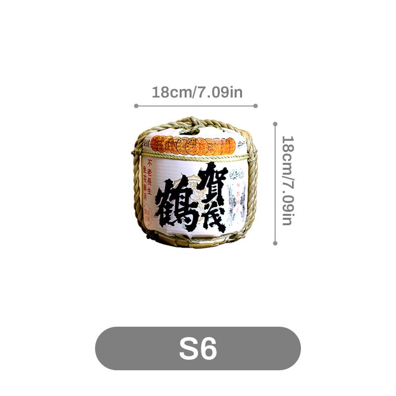 Japanese Style Restaurant Decorative Wine Barrel Sake Sushi Shop Pub Bar Display Foam Barrel Sakura Wine Cellar Decor Ornaments