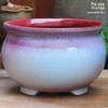 Medium Handmade Ceramic Footed Planter: Breathable, Colored Glaze for Succulents & Green Plants