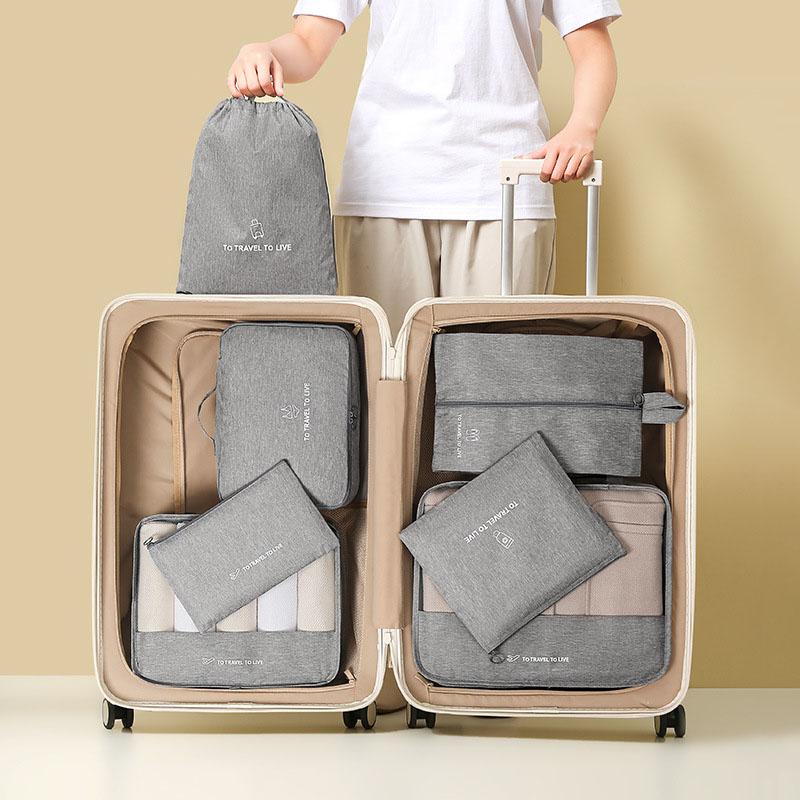 7-teiliges Reise-Aufbewahrungs-Organizer-Set Wasserdichte Packwürfel für Gepäck Kleidung Unterwäsche Schuhe Tasche für Reise Geschäftsreise