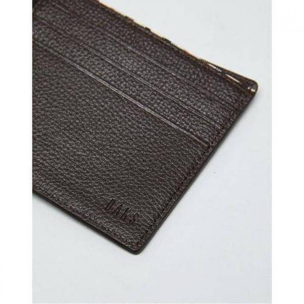 Daks Dark Brown European Leather Checked Line Wallet Dbwa6e858w3