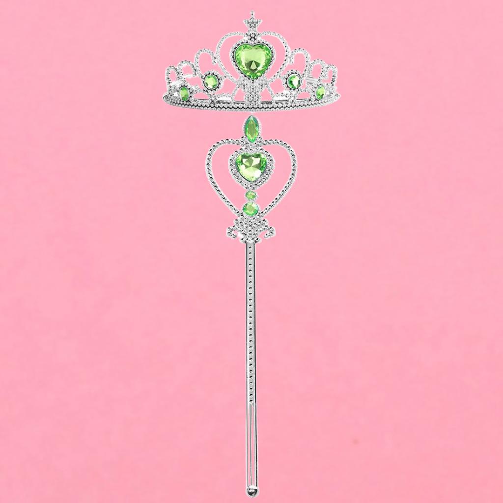 Children's Princess Costume: Gem Crown, Magic Wand, Headdress, and Fairy Headband Set