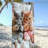 Strandtuch mit niedlichen Katzen Urlaubs-Muster Gemustert Sonnenschutz Und Winddicht Geeignet Für Schwimmbad Camping Reise Decke