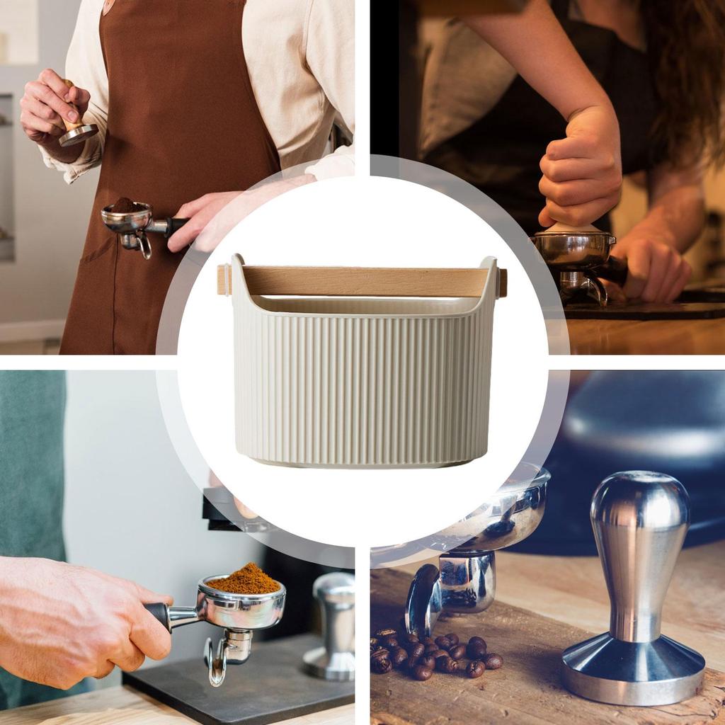 Coffee Grind Knock Box Bar Coffee Utensils Espresso Dump Bin Shock-absorbing Non-slip Coffee Bucket for Restaurant