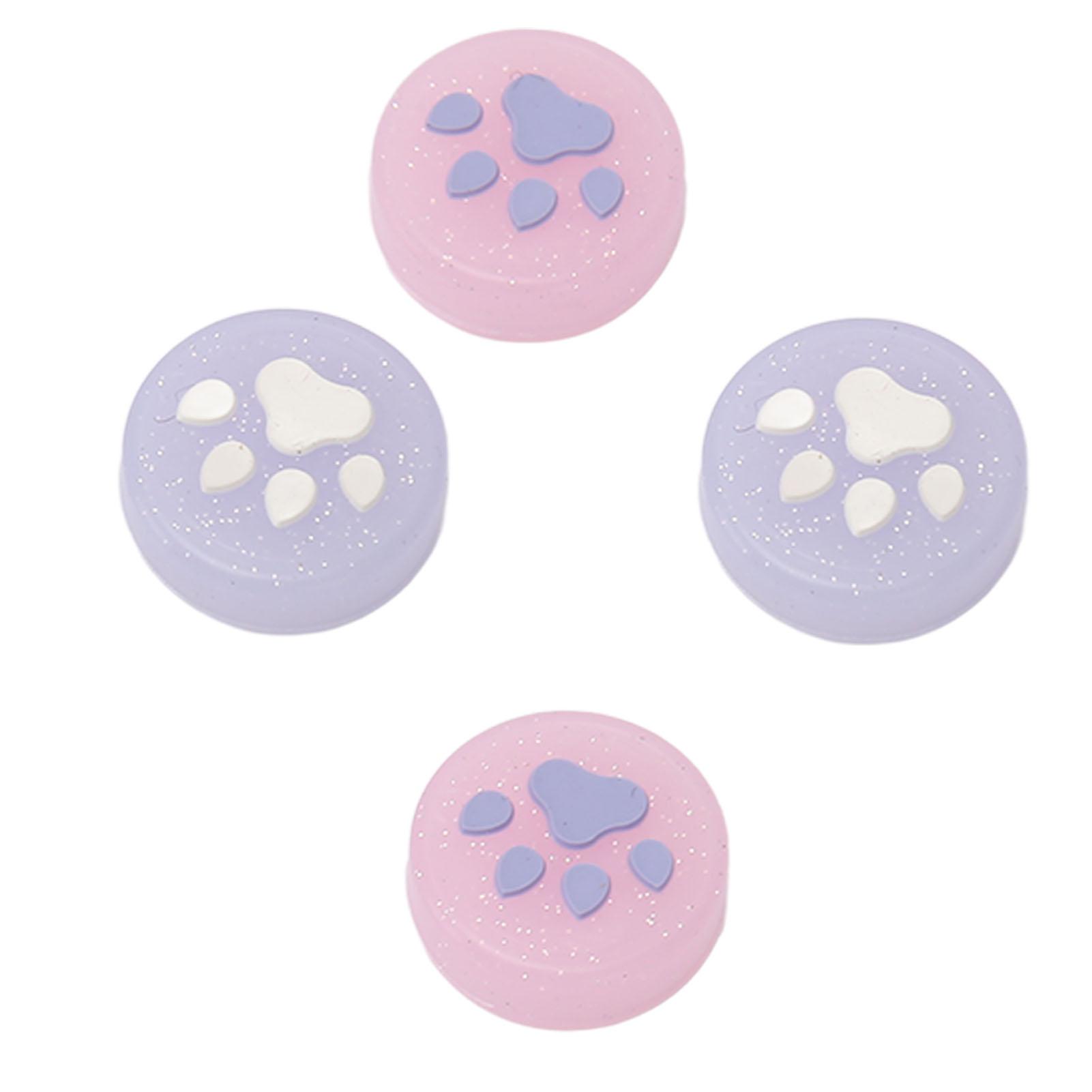 

Накладка на джойстик Предотвращает скольжение Блестящая Милая Форма кошачьей лапки Силиконовая Накладка на стик для большого пальца для Switch для