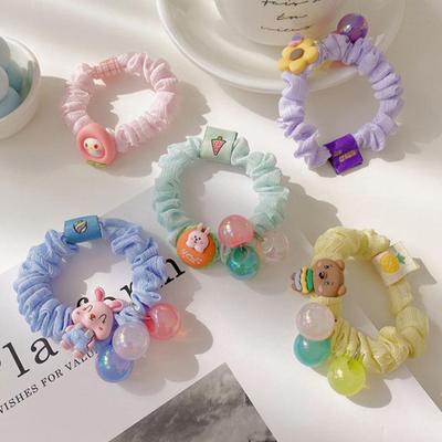 Corde à Cheveux Fleur Mignonne Chouchou Couleur Bonbon Élastique Corde à Cheveux Fille Bébé Queue de Cheval