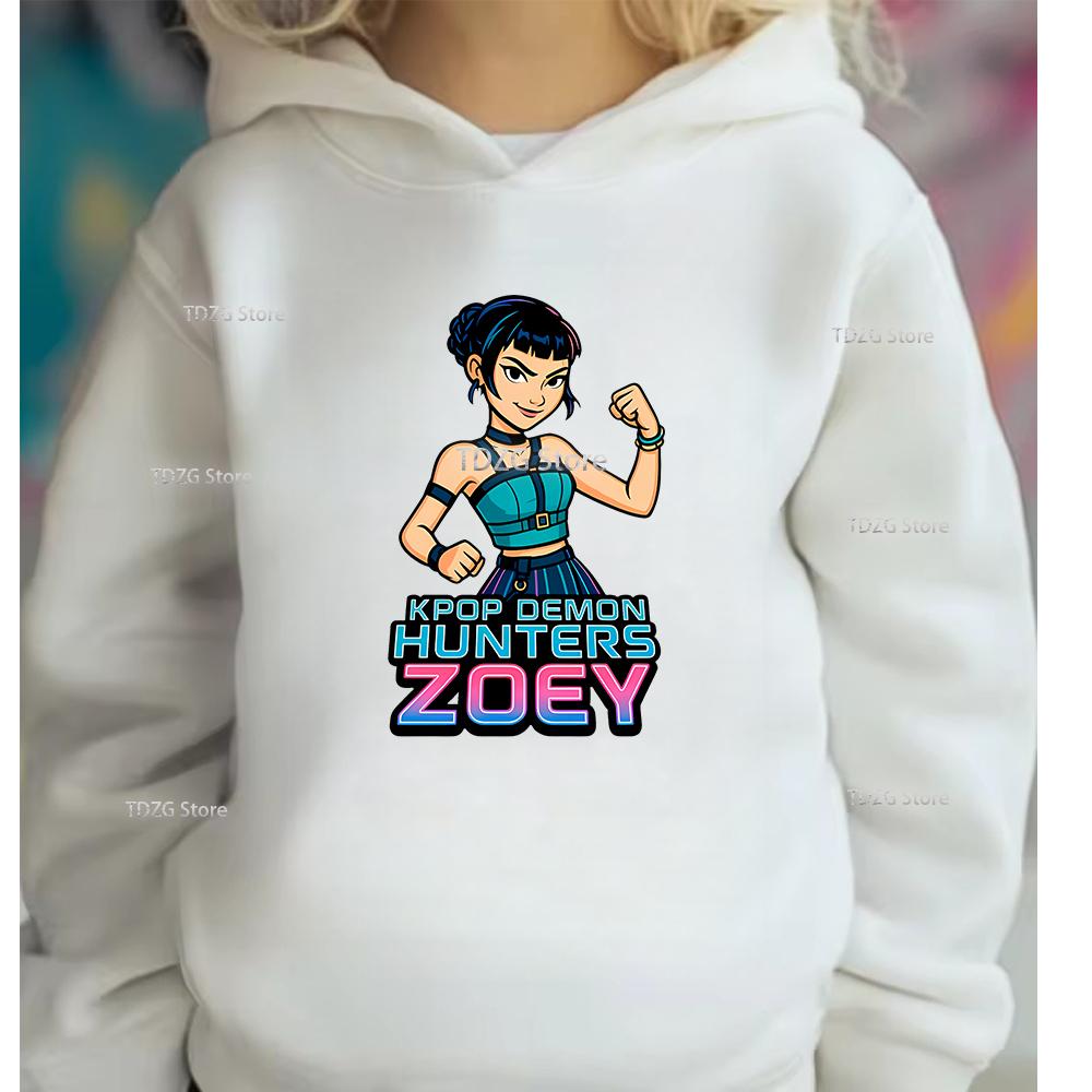 Autumn Single Girl Group KPop Demon Hunter Print Fashionable and Simple Sports Boy Girl Pullover Hoodie Children Clothing