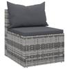 vidaXL Garden Corner Sofas with Cushions 2 Pcs. Grey Poly Rattan