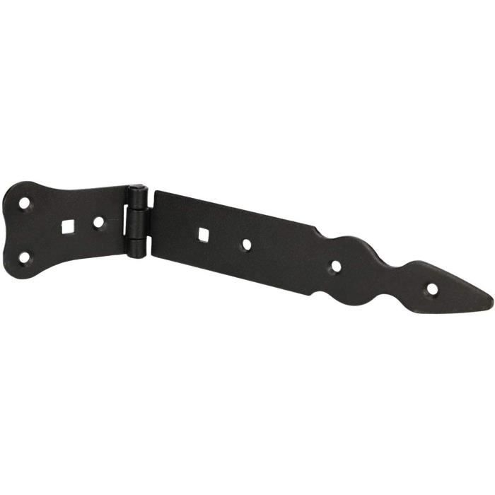 Charnière de porte - KOTARBAU - 200 mm - Acier inoxydable - Couleur noire - Résistante aux intempéries