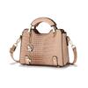 Crocodile Embossed Shoulder Large with Bottom Crocodile or Shoulder Perfect for and Other Stylish Khaki NICOLE&DORIS Women's Handbag, 2-Way Bag,