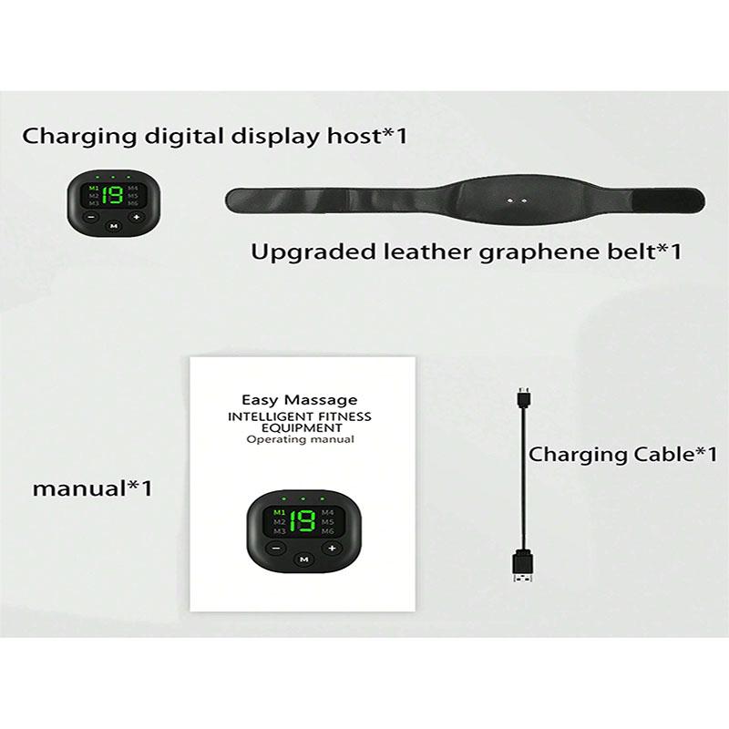 

Массажер для талии, портативный сжигатель жира, зарядка через USB, электрический тренажер для рук, бедер, ног, пояс для похудения, фитнес-массажер чёрный