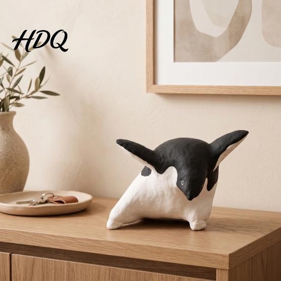 Housewarming Present Ideas Cute Penguin Figurine Nordic Style Small Animal Statue Whimsical Fine Craftsmanship Tabletop Figurine Desk Shelf