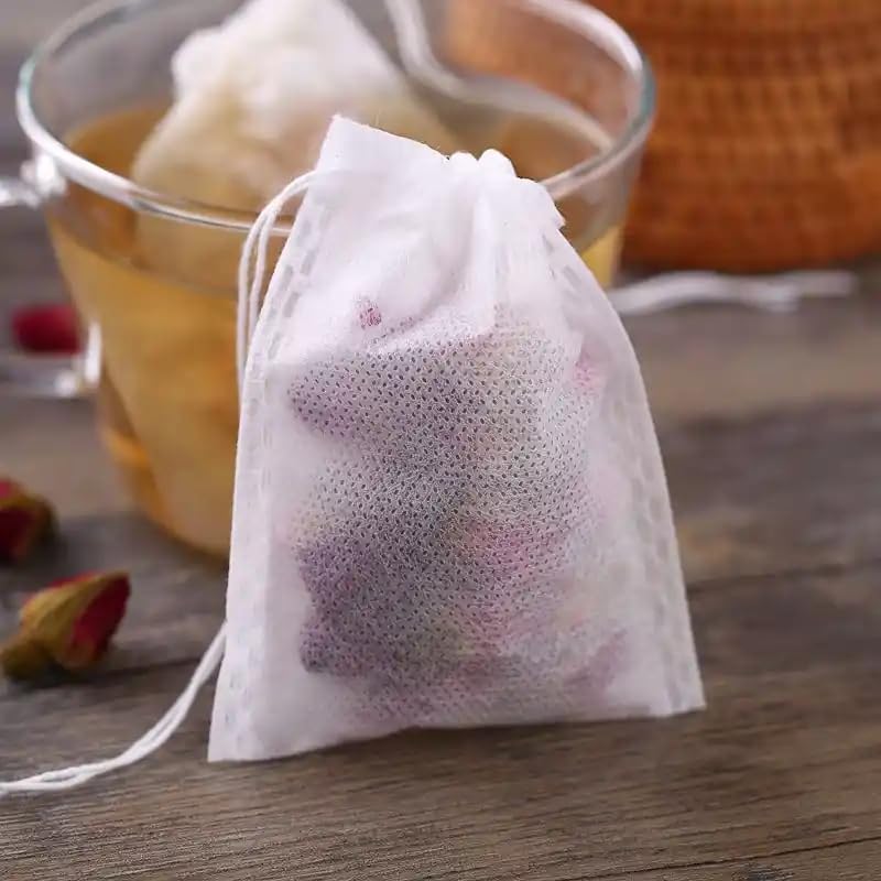 Wowjimi 300 Tea Bags, 7cm9cm, Disposable Empty Tea Bags, Non-Woven Fabric, Unbleached, Natural, for Loose Leaf Tea & Coffee, Strong Penetration, Drip