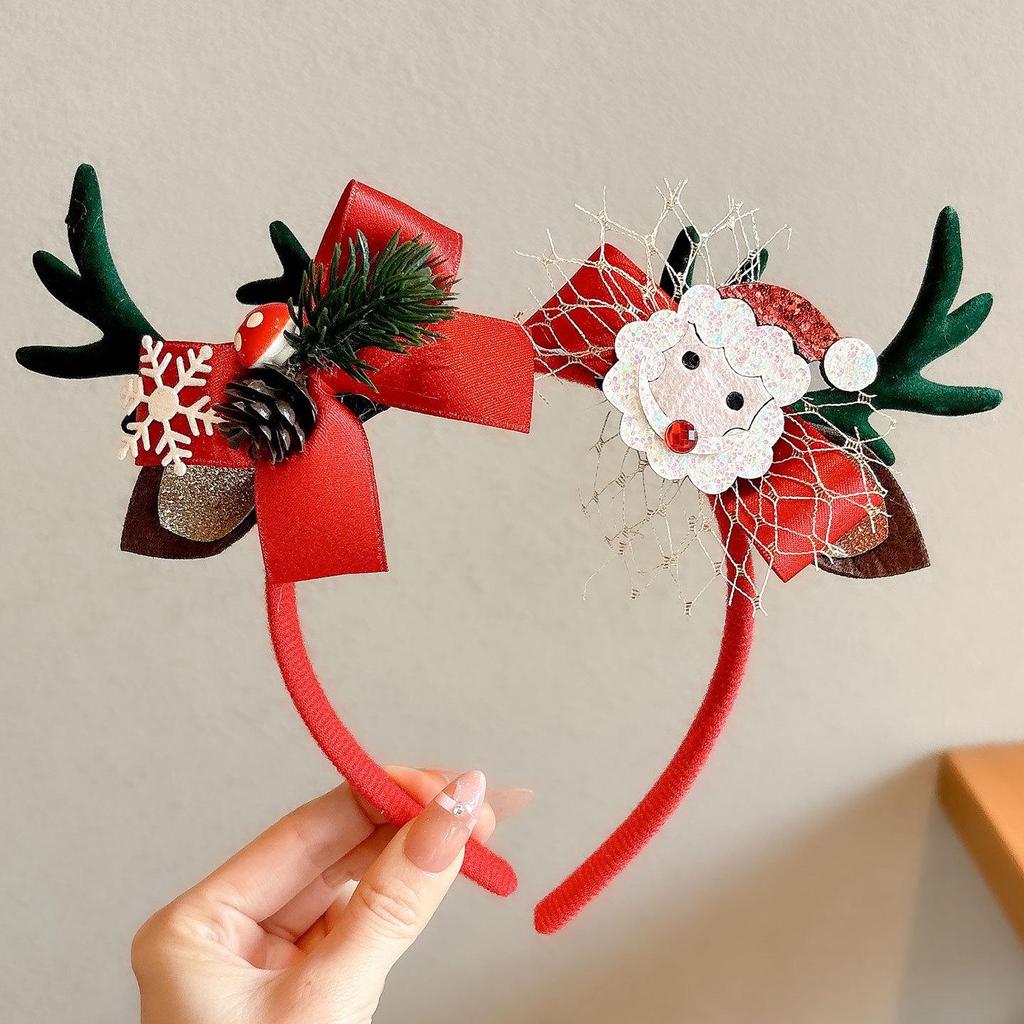 Children's Christmas Reindeer Headband - Cute Holiday Hair Accessory for Photos