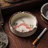 Japanese Retro Round Ashtray Home Living Room Tea Table Ceramic Ashtray Small Ashtray Creative Ornaments Household Items