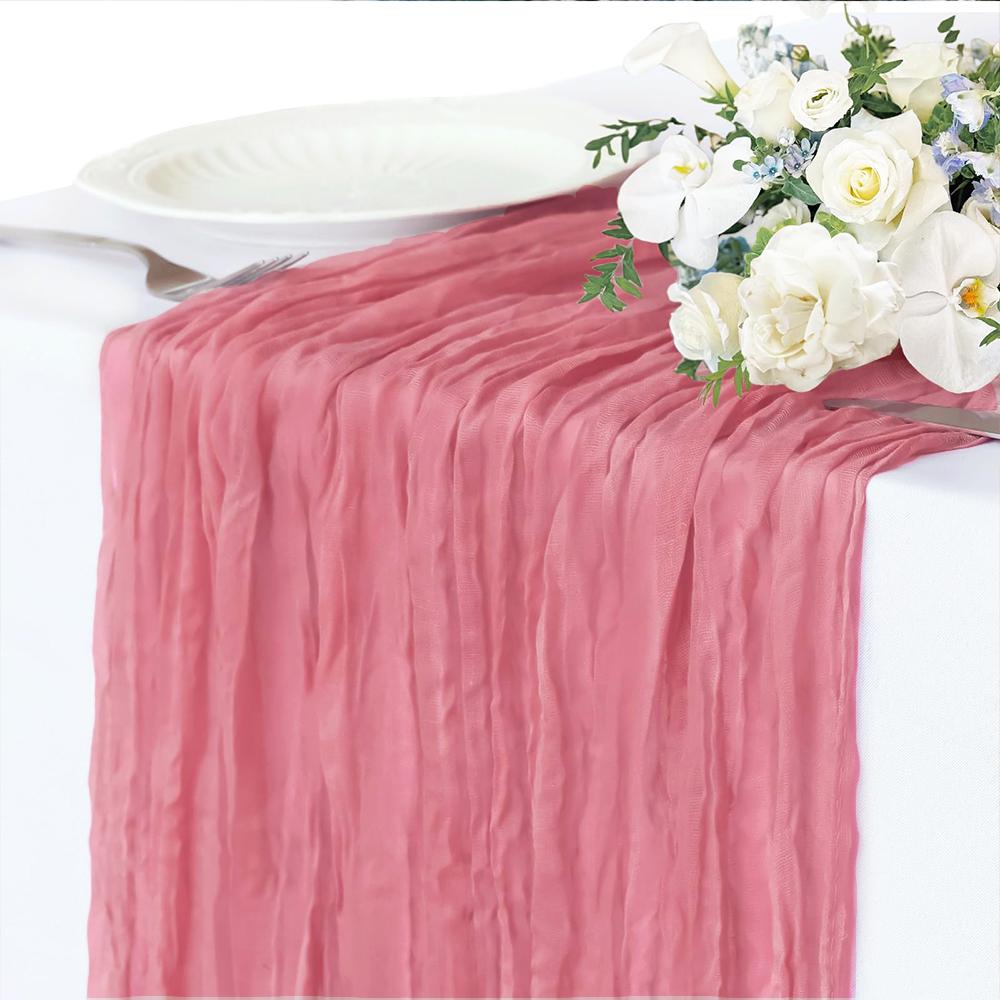2 Pack Cheesecloth Table Runners Cheese Table Cloth Gauze Boho for Wedding Bridal Shower Baby Shower Party Table Decorations