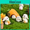 Charming Resin White Rabbit Figurine Adorable Micro Landscape Diy Decor