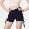 Women's High Waist Tummy Control Yoga Shorts with Side Drawstring - Quick-Drying, Peach Lift for Running, Cycling, and Fitness.