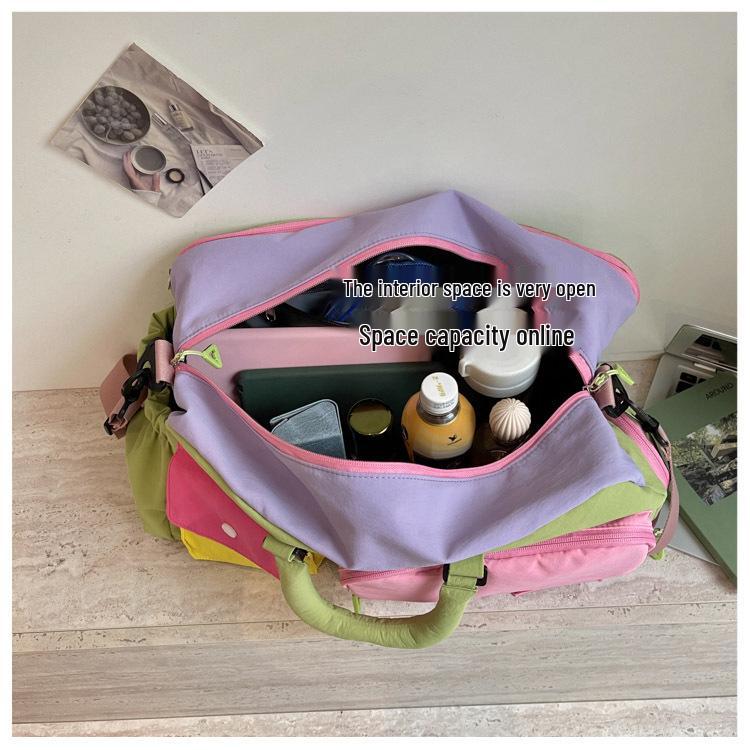 Colorful Gym Bag with Shoe Compartment - Large Capacity, Multi-functional Travel Bag for Girls and Students