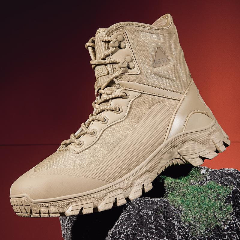 

New large size combat boots camouflage cloth middle help wear-resistant tactical boots outdoor sports hiking shoes hiking military boots 47