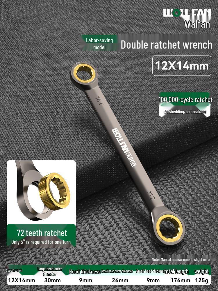 Dual-Ended Ratchet and Flower Wrench Set: Labor-Saving, Quick Two-Way Wrench Tools for Auto Repair (Sizes 8-27).