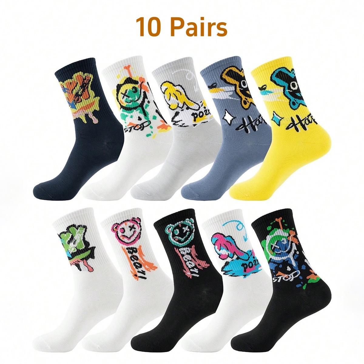 

Разноцветные мужские носки до щиколотки, уличная мода граффити, удобные, дышащие, влагоотводящие One Size