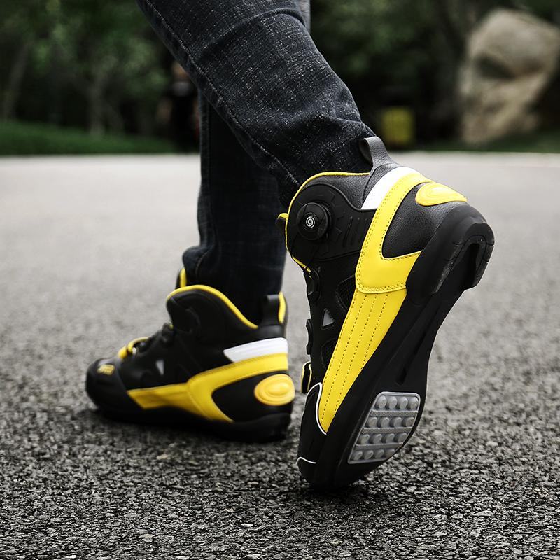 Motocross Racing Shoes Men's Motorcycle Ankle Boots Leather Motorcyclist Boots Women Breathable Mesh Biker Boots Anti-slip Shoes