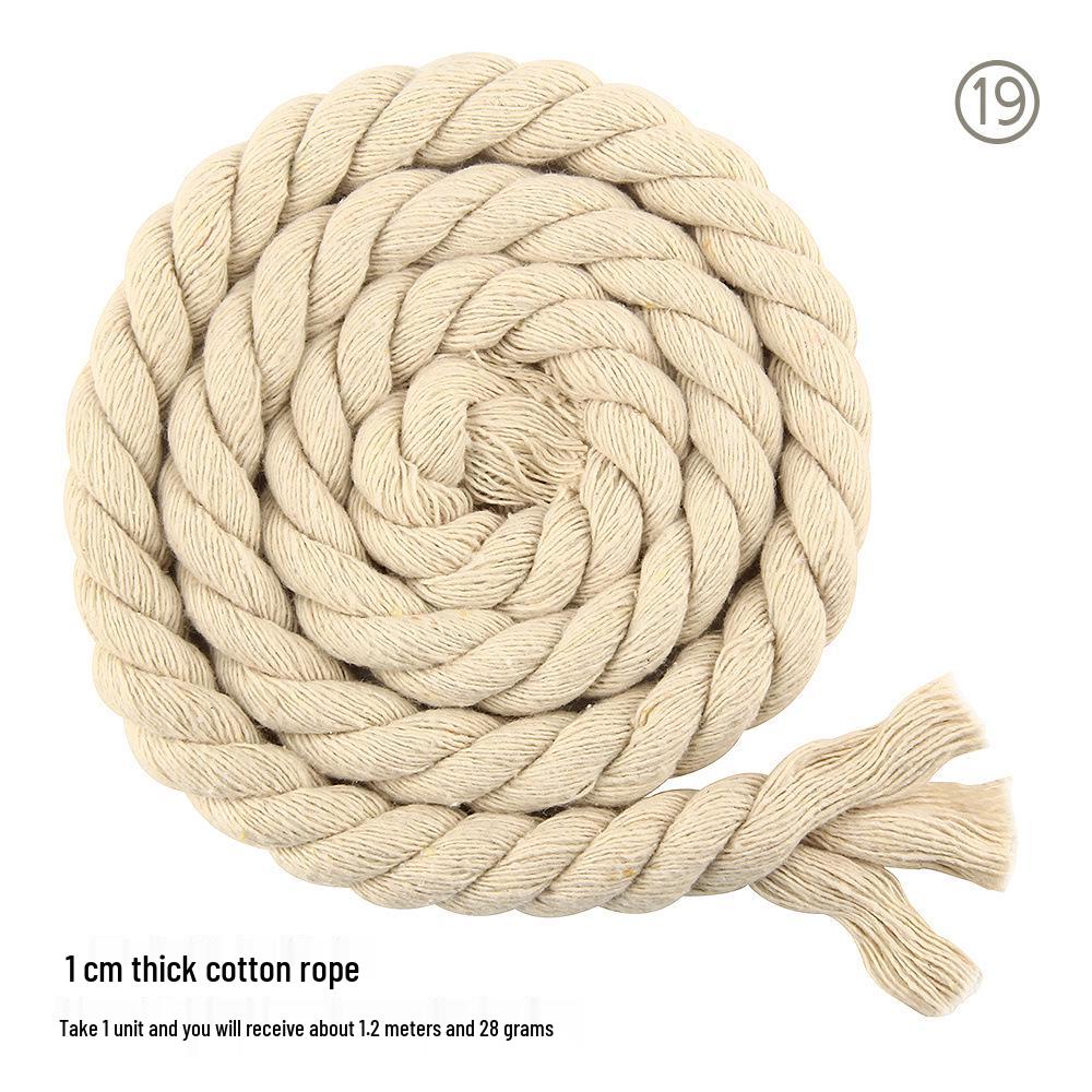 10mm Colored Cotton Rope - 1cm Thick Braided Rope for DIY Crafts, Weaving, Curtain Bundling, and More
