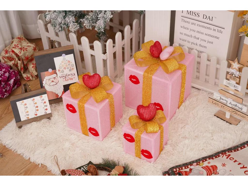 Christmas Gift Box Set: 3-Piece Fairy Light Decorations for Birthday Parties and Ornaments