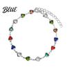 Rust-free Bracelet Cubic Zircon Heart Beaded for Women Trendy Jewelry