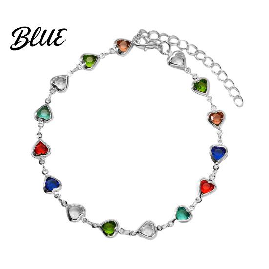 Rust-free Bracelet Cubic Zircon Heart Beaded for Women Trendy Jewelry