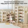Multi-Box Shelf Toy Storage Organizer Boxes with Nursery Baby Room Solution Bins And Bookshelf Hook for Kids Bedroom Playroom Snack