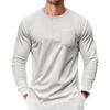 Mens Long Sleeve Henley Shirt Loose Fit Pocket Tee For Spring Autumn