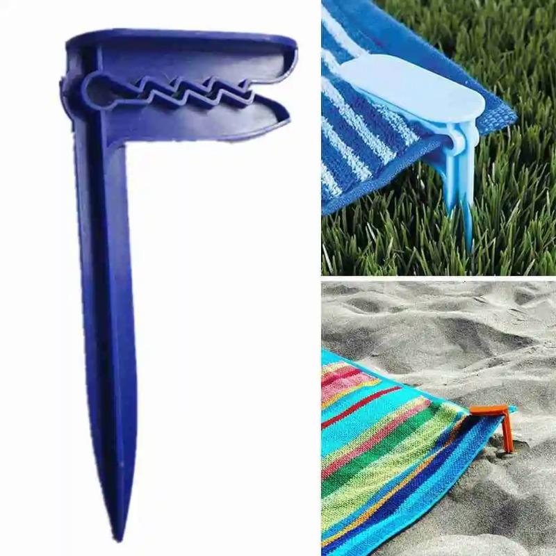 4Pcs Beach Towel Clip Camping Mat Clip Outdoor Decor Clothespins Sheet Holder Towel Clamp Clothes Pegs Tent Clips Random Color