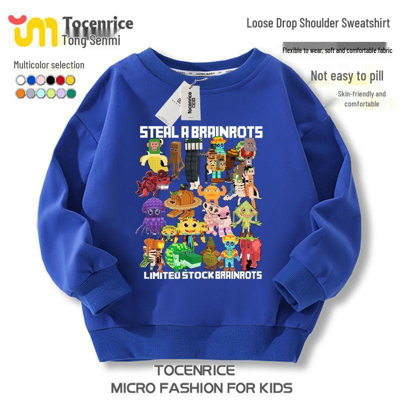 Roblox Shanhaijing Boys' & Girls' Round Neck Plus Velvet Hoodie