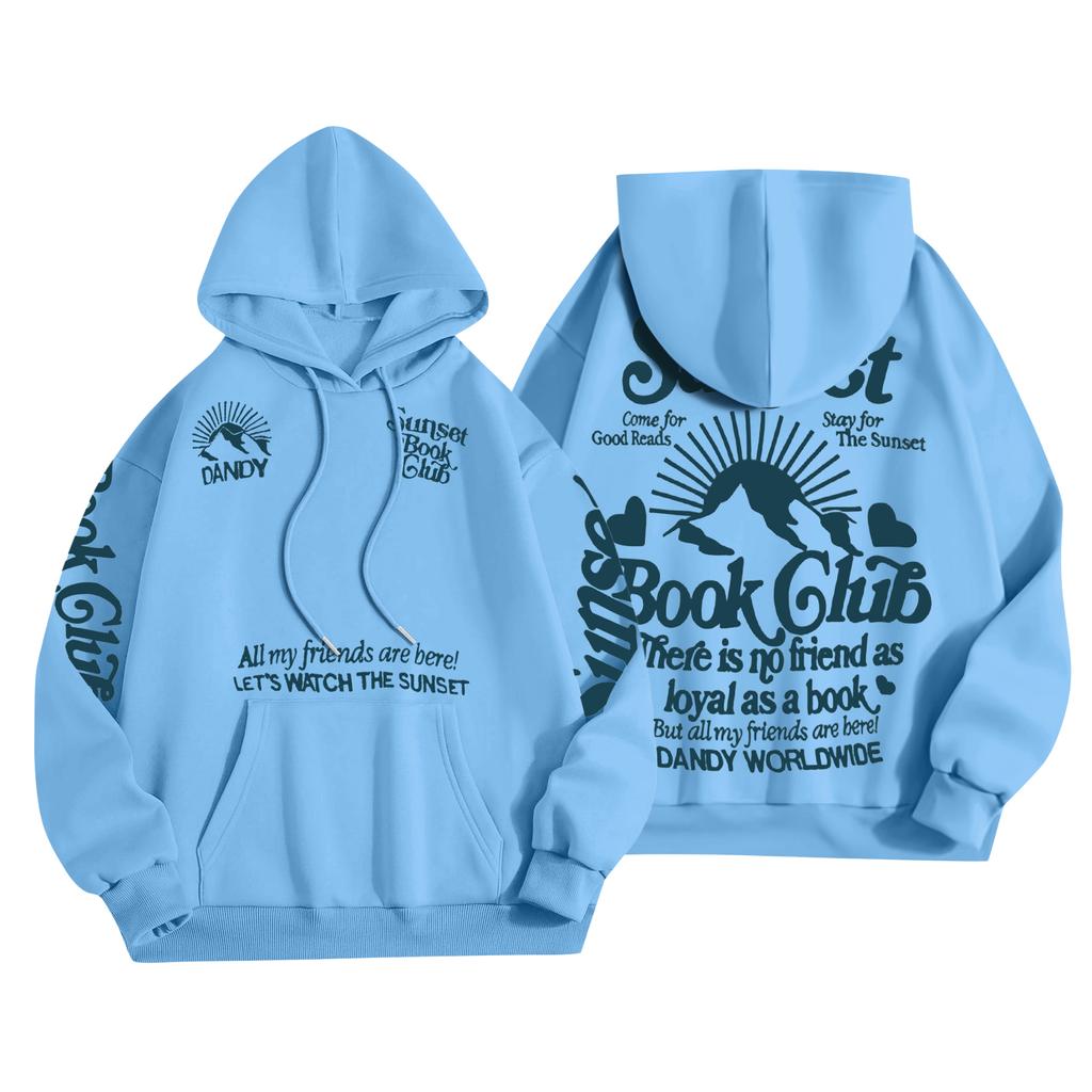 Children's Casual Fashion Letter Print Long-sleeved Drawstring Hooded Sweatshirt