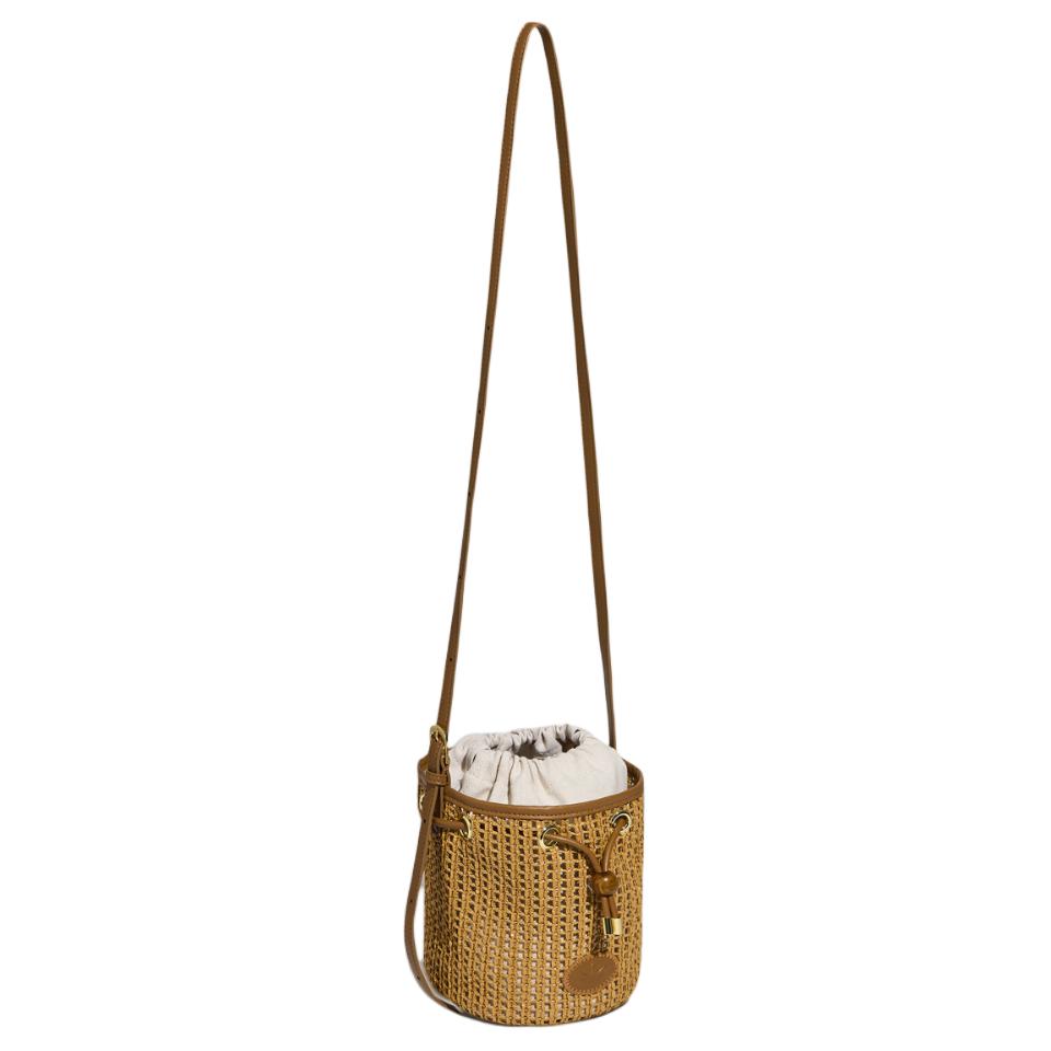 adidas Originals Woven Hollow Design Fabric Bucket Bag Crossbody Small Women Bags Beige LE9845