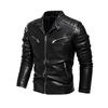 New Men's Leather Jacket, Solid Color, Men's PU Leather Jacket, Multi-color Options, Motorcycle Jacket, Plush Men's Jacket