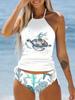2023 Costum de plajă din două piese Costume de baie la modă Tankiny Costume de baie sexy Tankini de vară Costum de baie pentru plajă pentru femei Tankini cu imprimeu la modă