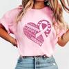 Breast Cancer Awareness Love Printed Womens Summer Tshirt Top Short Sleeved Round Neck Casual Womens Tshirt Clothing
