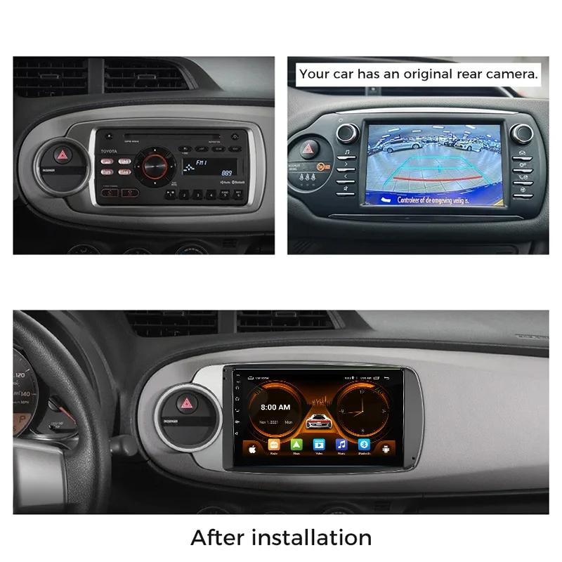 JIUYIN 9inch Android 13 Car RadioFor Toyota Yaris 2012 - 2017 Multimedia Player Android Auto Wireless Carplay GPS  2Din DVD